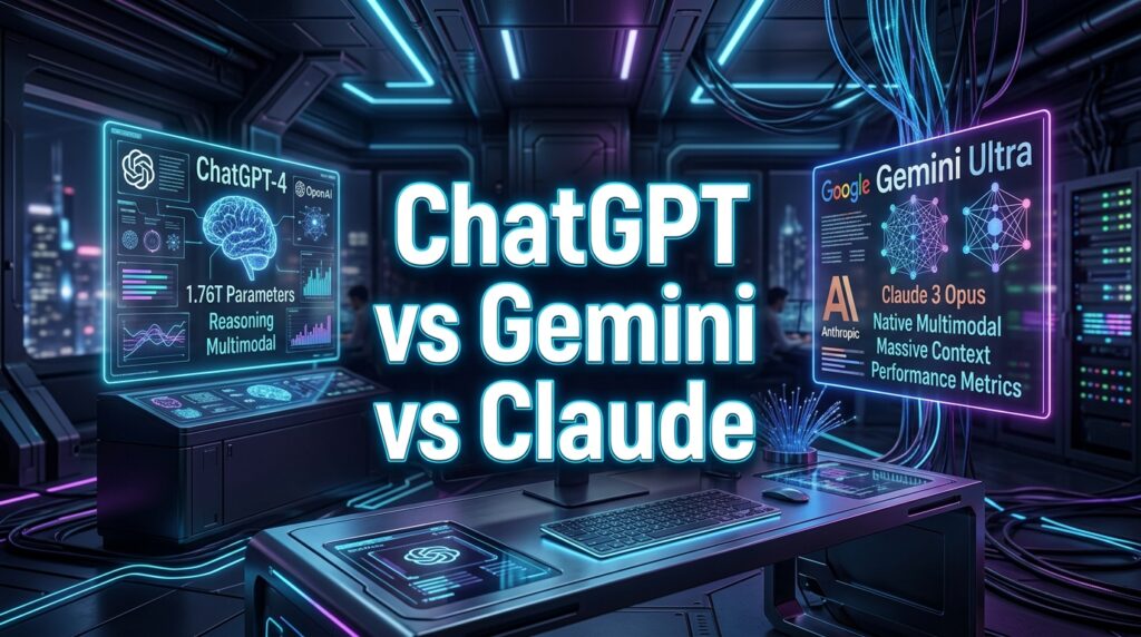 ChatGPT vs Gemini vs Claude comparison banner
